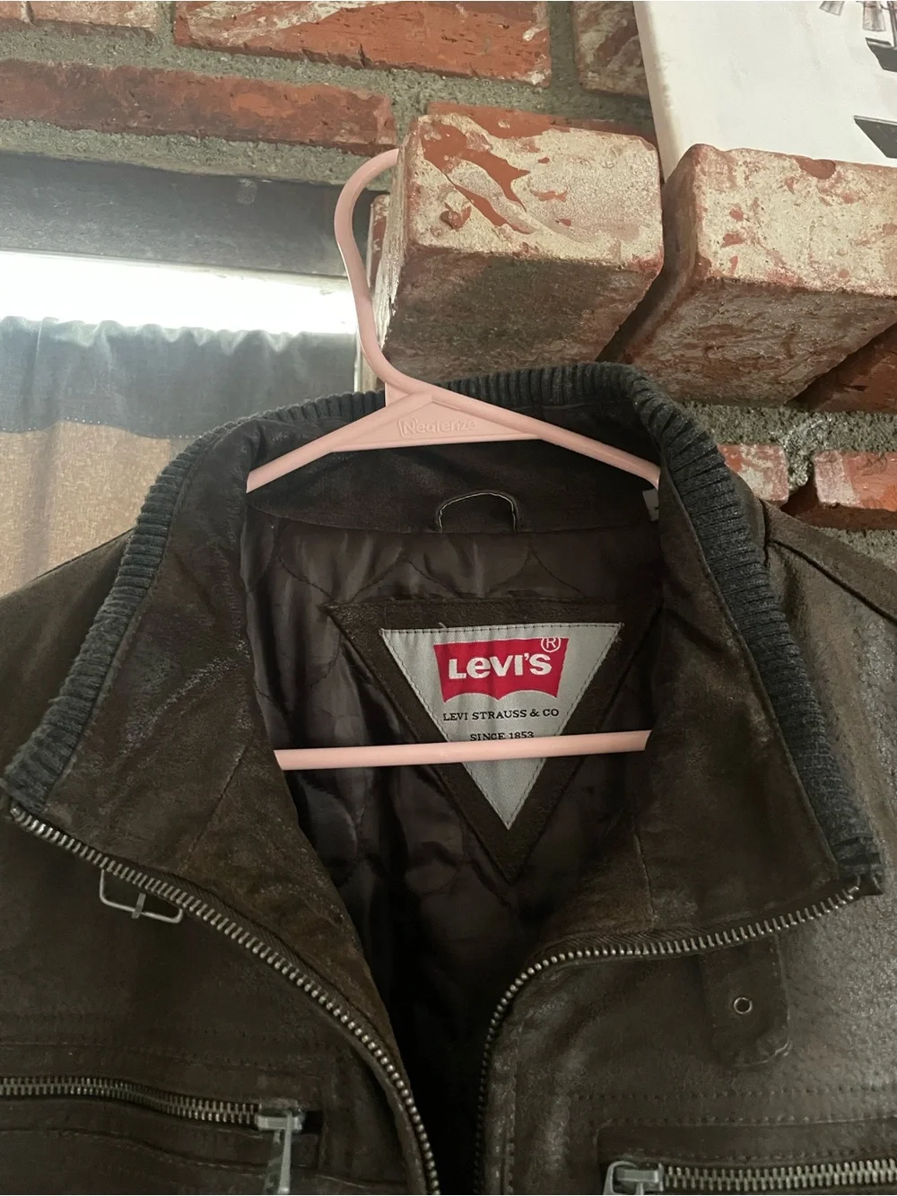 Levi's Dark Brown Leather Bomber Jacket